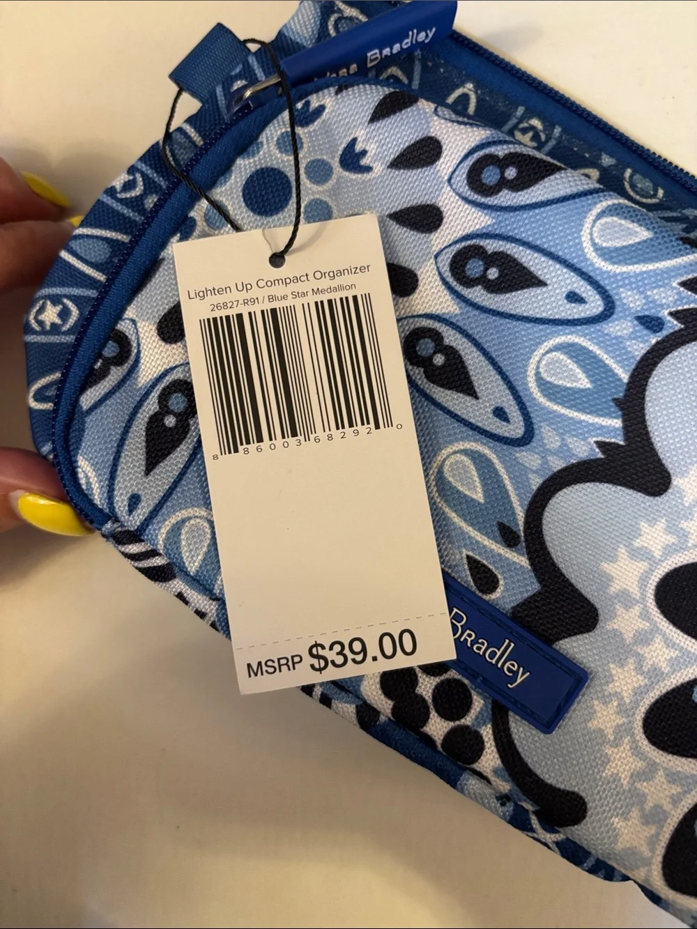 Vera Bradley Lighten Up Compact Organizer Blue Star Medallion